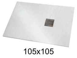 Duschwanne 105x105 cm extra flaches Harz - VERONE XL