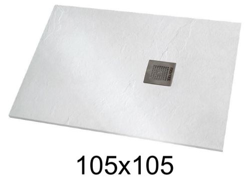 Duschwanne 105x105 cm extra flaches Harz - VERONE XL