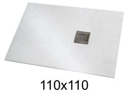 Duschwanne 110x110 cm extra flaches Harz - VERONE XL