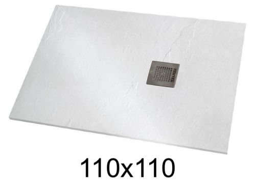 Duschwanne 110x110 cm extra flaches Harz - VERONE XL