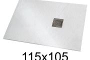 Duschwanne 115x105 cm extra flaches Harz - VERONE XL