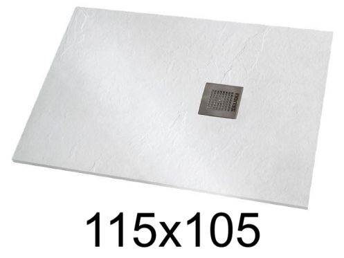 Duschwanne 115x105 cm extra flaches Harz - VERONE XL