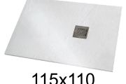 Duschwanne 115x110 cm extra flaches Harz - VERONE XL