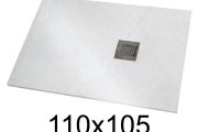 Duschwanne 110x105 cm extra flaches Harz - VERONE XL