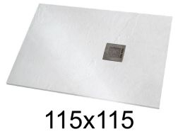 Duschwanne 115x115 cm extra flaches Harz - VERONE XL