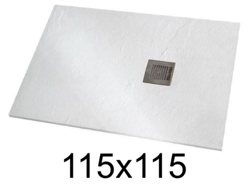 Duschwanne 115x115 cm extra flaches Harz - VERONE XL