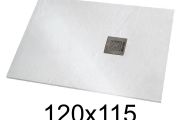 Duschwanne 120x115 cm extra flaches Harz - VERONE XL