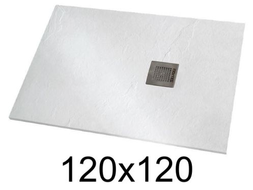 Duschwanne 120x120 cm extra flaches Harz - VERONE XL