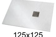 Duschwanne 125x125 cm extra flaches Harz - VERONE XL