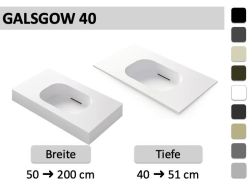 Hänge- oder Einbau-waschbecken mit geringer Tiefe - GLASGOW 40