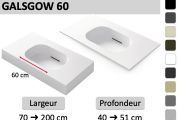 Hänge- oder Einbau-Becken mit Becken 60 cm– GLASGOW 60