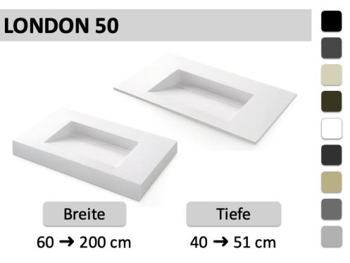 Maßgeschneiderter Beckenplan Evakuierung durch Rinne – LONDON 50