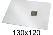Duschwanne 130x120 cm extra flaches Harz - VERONE XL