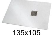 Duschwanne 135x105 cm extra flaches Harz - VERONE XL