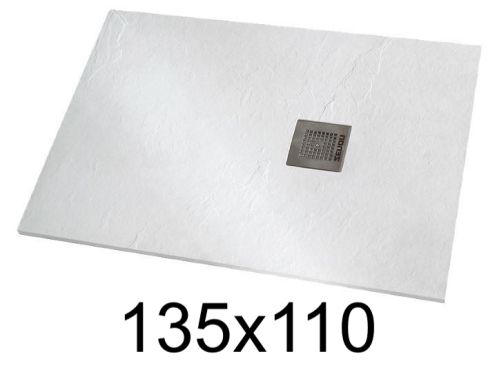 Duschwanne 135x110 cm extra flaches Harz - VERONE XL