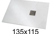 Duschwanne 135x115 cm extra flaches Harz - VERONE XL