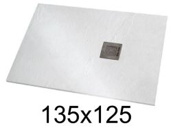 Duschwanne 135x125 cm extra flaches Harz - VERONE XL