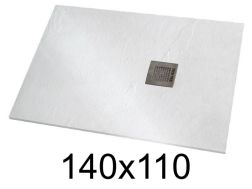 Duschwanne 140x110 cm extra flaches Harz - VERONE XL