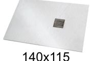 Duschwanne 140x115 cm extra flaches Harz - VERONE XL