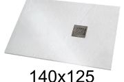 Duschwanne 140x125 cm extra flaches Harz - VERONE XL