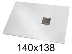 Duschwanne 140x138 cm extra flaches Harz - VERONE XL
