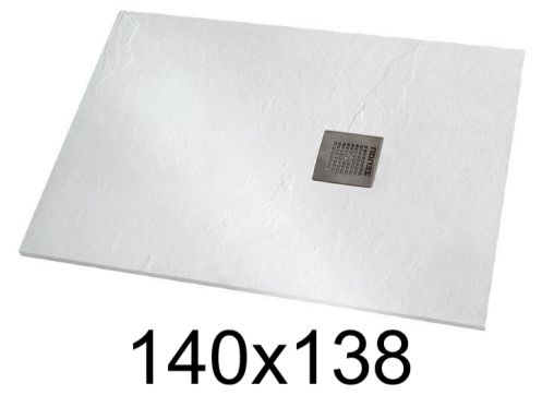 Duschwanne 140x138 cm extra flaches Harz - VERONE XL