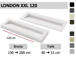 Hänge- oder Einbau-Kinnenwaschbecken 120 cm – LONDON XXL 120