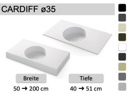 Hänge- oder Aufstellwaschbecken mit rundem Becken Ø35 cm – CARDIFF