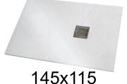 Duschwanne 145x115 cm extra flaches Harz - VERONE XL