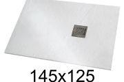 Duschwanne 145x125 cm extra flaches Harz - VERONE XL