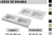 Doppelwaschbecken nach Maß hängend oder zum Einbau – LEEDS 50 DOUBLE