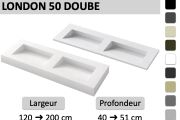 Doppelwaschbecken, Hänge- oder Einbaurinne – LONDON DOUBLE 50