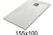Duschwanne 155x100 cm aus Mineralharz extra-flach TECNIK