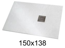 Duschwanne 150x138 cm extra flaches Harz - VERONE XL