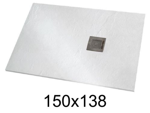 Duschwanne 150x138 cm extra flaches Harz - VERONE XL
