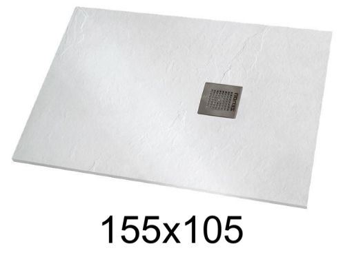 Duschwanne 155x105 cm extra flaches Harz - VERONE XL