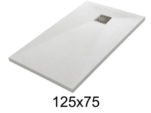Duschwanne 125x75 cm aus Mineralharz extra-flach TECNIK