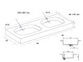 Doppelwaschbecken-Design aufgehängt oder eingebaut – GLASGOW DOUBLE 60
