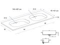 Doppelwaschbecken-Design aufgehängt oder eingebaut – GLASGOW DOUBLE 60