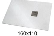 Duschwanne 160x110 cm extra flaches Harz - VERONE XL