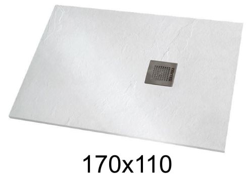 Duschwanne 170x110 cm extra flaches Harz - VERONE XL