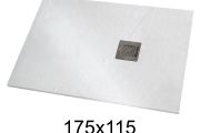Duschwanne 175x115 cm extra flaches Harz - VERONE XL