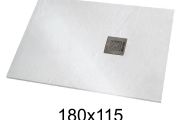Duschwanne 180x120 cm extra flaches Harz - VERONE XL