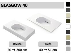 Hänge- oder Einbau-waschbecken mit geringer Tiefe - GLASGOW 40