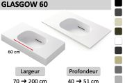 Hänge- oder Einbau-Becken mit Becken 60 cm– GLASGOW 60