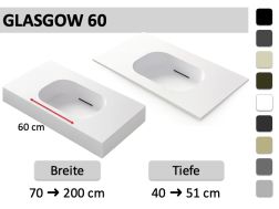 Hänge- oder Einbau-Becken mit Becken 60 cm– GLASGOW 60