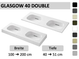 Doppelwaschbecken-Design aufgehängt oder eingebaut – GLASGOW DOUBLE 40