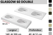 Doppelwaschbecken-Design aufgehängt oder eingebaut – GLASGOW DOUBLE 60