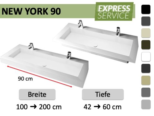 Hänge- oder Einbauwaschbecken nach Maß – NEW YORK 90