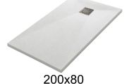 Duschwanne 200x80 cm aus Mineralharz extra-flach TECNIK